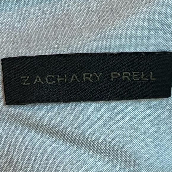 Zachary Prell Shirt Button Up Short Sleeve Light Blue 100% cotton XL - Picture 5 of 7